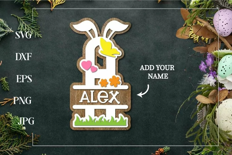 Spring split letter A | Layered Easter Laser cut