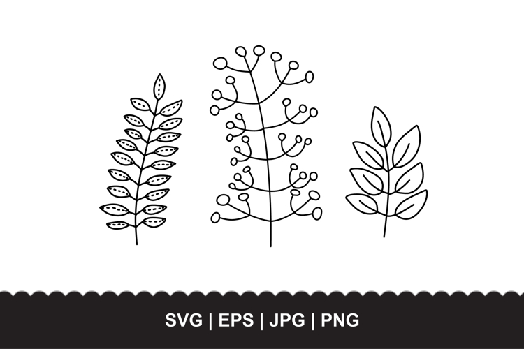 Leaf Branch SVG Bundle - 3 Botanical Foliage
