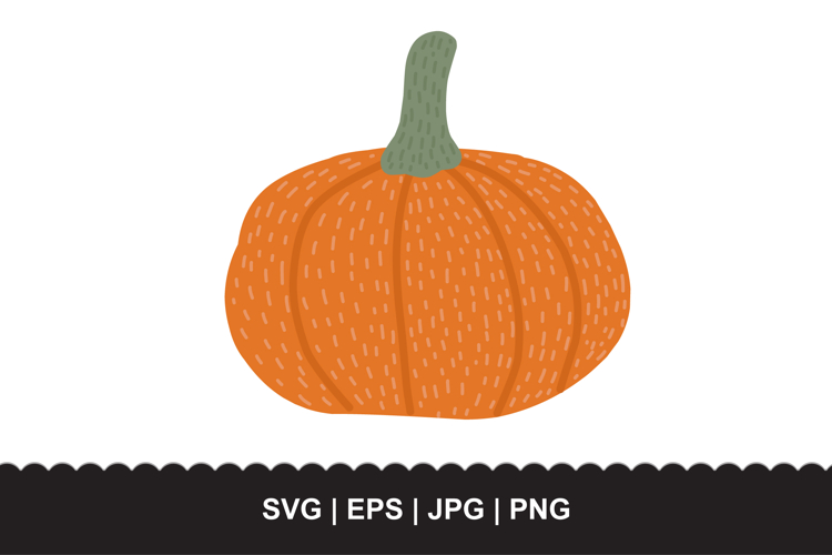 Pumpkin SVG - Autumn Orange Gourd Botanical Vector Cut File