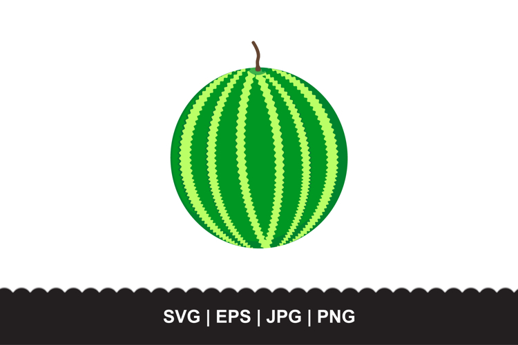 Watermelon SVG - Flat Vector Fruit Clipart Cut File