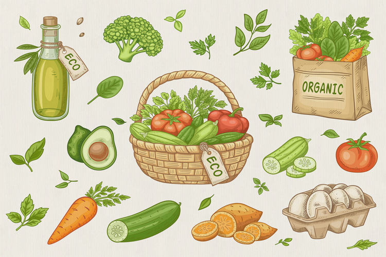 Organic Food and Eco Grocery Design Kit