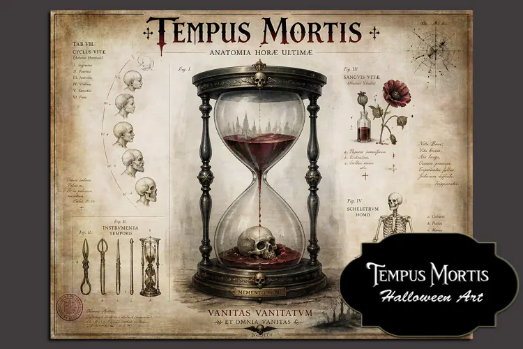 Tempus Mortis - Sands of Time Gothic Halloween Art