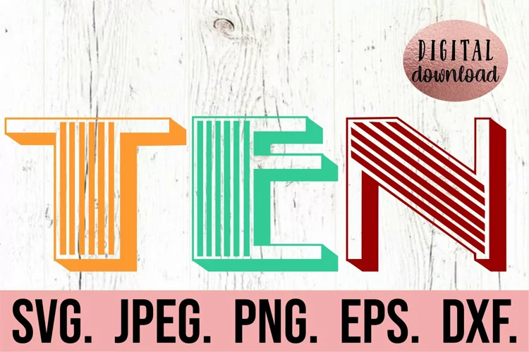 10th Birthday SVG - Tenth Birthday Vintage Ten Retro Clipart