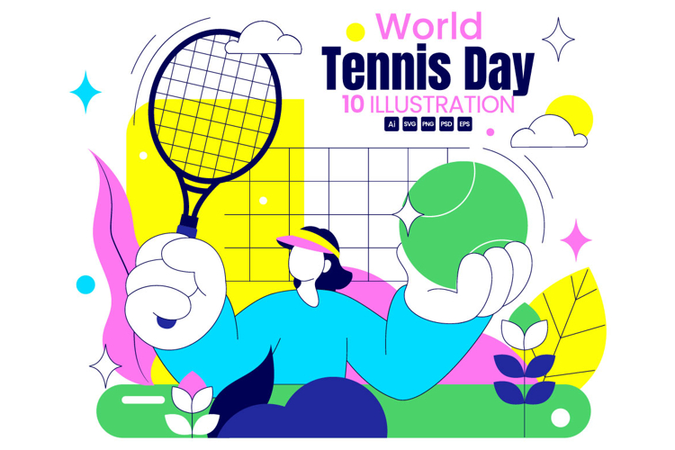 10 World Tennis Day Illustration