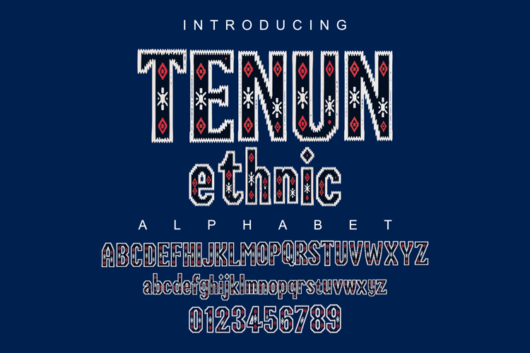 Traditional Ethnic Woven Font Vector Set