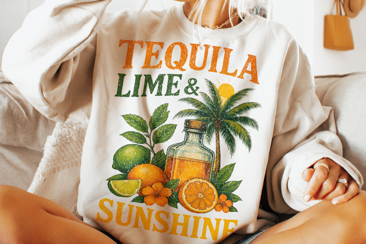 Tequila Lime And Sunshine, Summer Drinking PNG, Summer Vibes