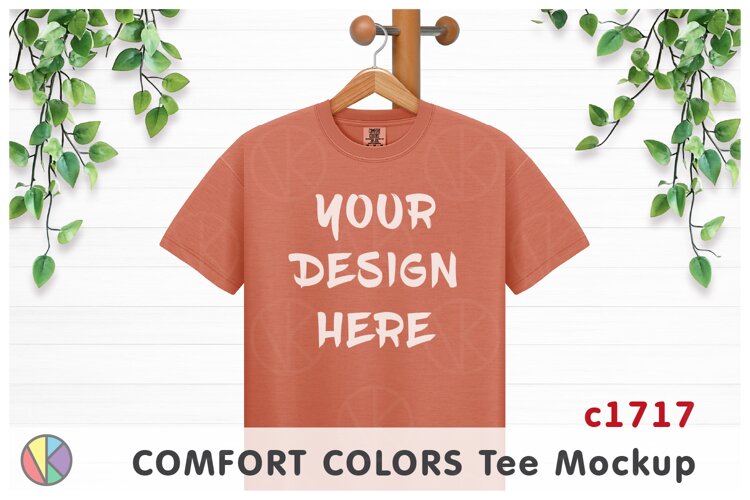 Terracotta Comfort Colors 1717 T-Shirt Mockup.