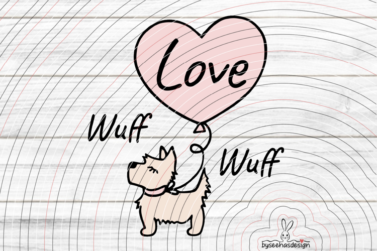 Terrier with Heart cutting file SVG DXF