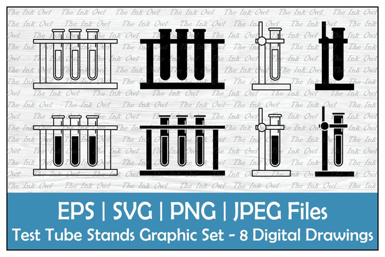 Science Lab Test Tubes and Stands Outline & Silhouettes