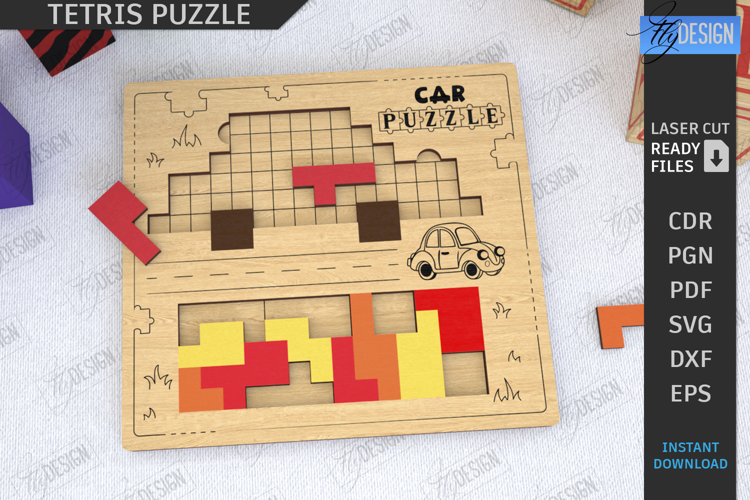 Tetris Puzzle Laser Cut|Blocks Puzzle|Board Game|Montessori