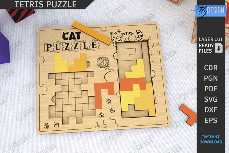 Tetris Puzzle Laser Cut|Blocks Puzzle|Board Game|Montessori