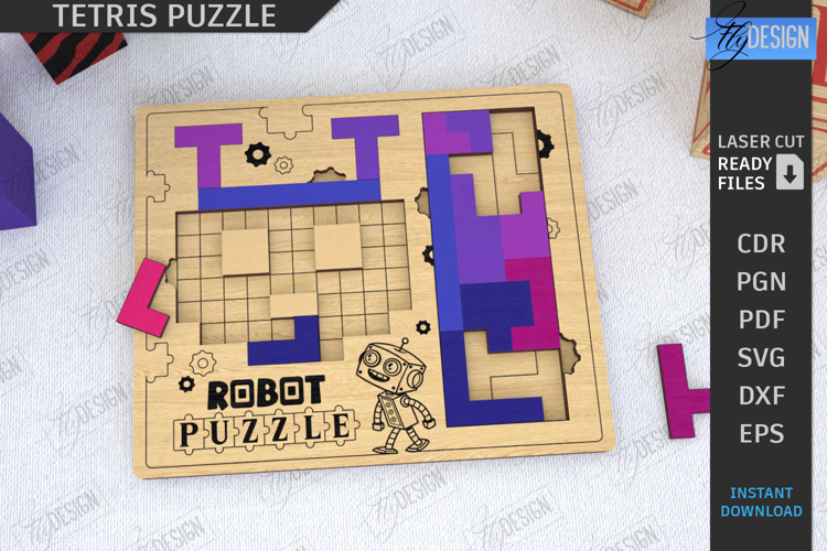 Tetris Puzzle Laser Cut|Blocks Puzzle|Board Game|Montessori