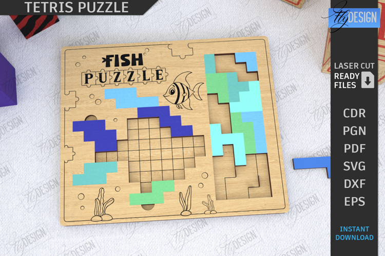 Tetris Puzzle Laser Cut|Blocks Puzzle|Board Game|Montessori