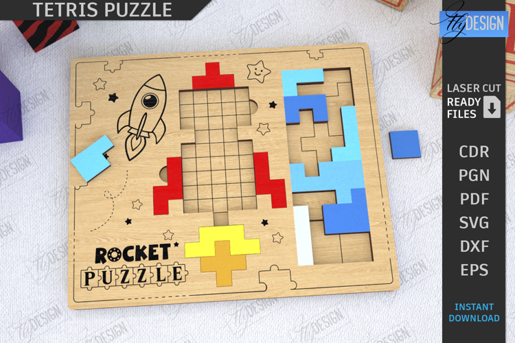 Tetris Puzzle Laser Cut|Blocks Puzzle|Board Game|Montessori
