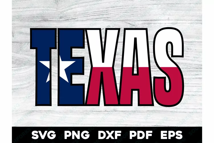 Texas Flag Name Design SVG PNG DXF EPS PDF