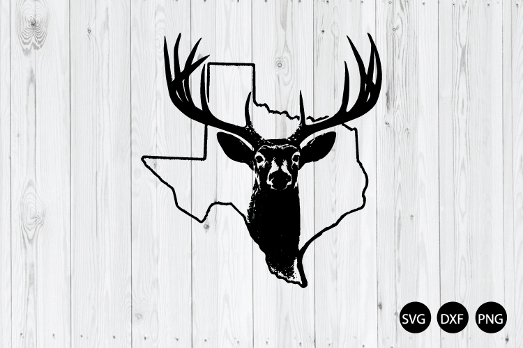 Texas Map with Buck SVG, Texas Buck SVG, Texas Hunting SVG