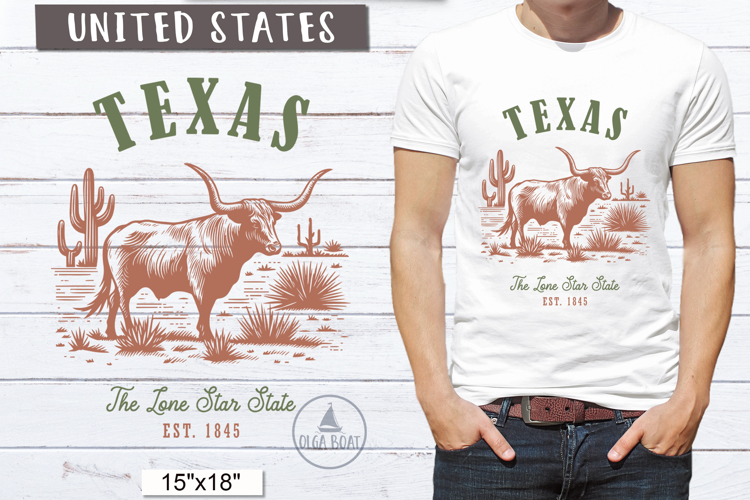 Texas PNG | Vintage United States Sublimation
