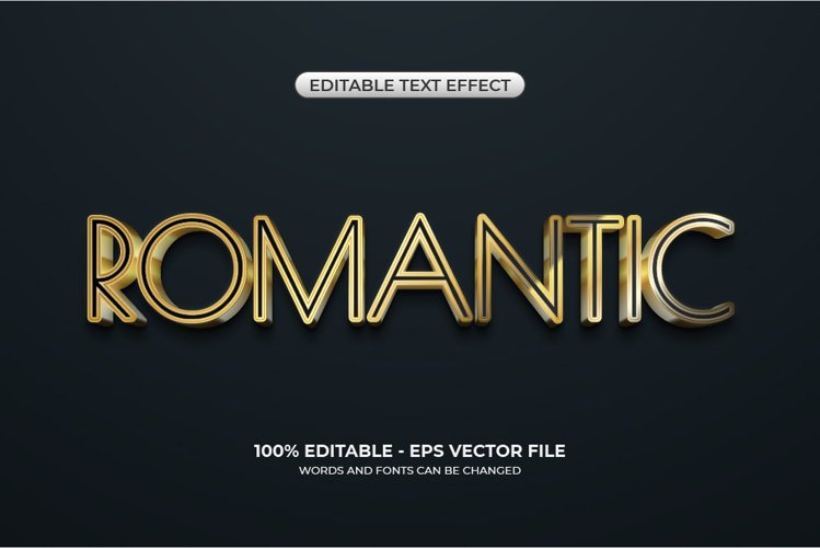 Romantic gold text effect