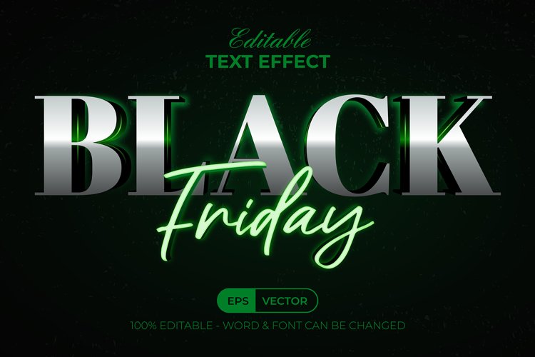 Black friday text effect green light