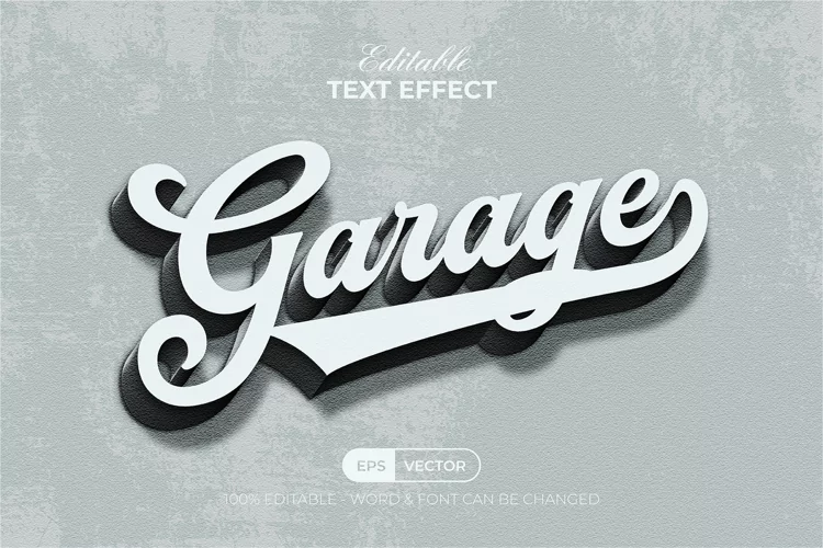 Garage Text Effect Vintage Style