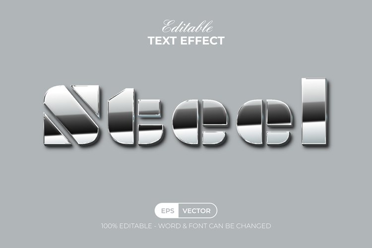 Steel Text Effect Shiny Style