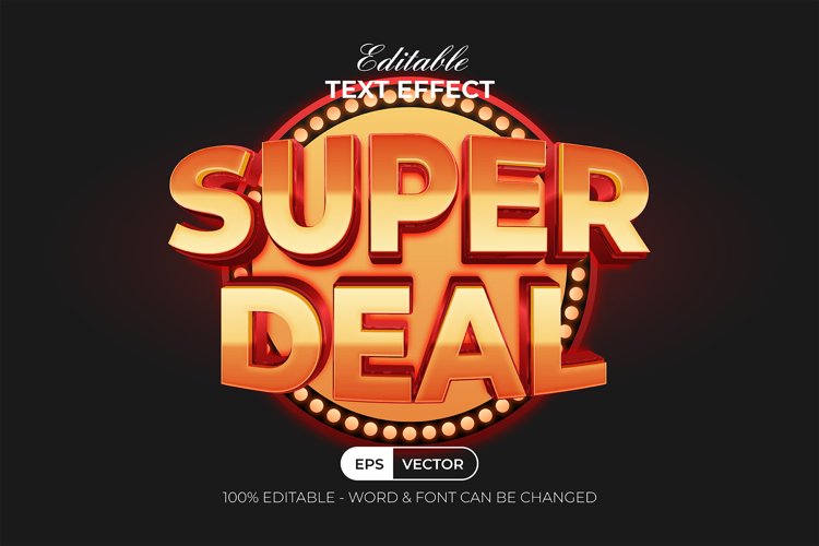 Super Deal Text Effect 3D Golden Style example image 1