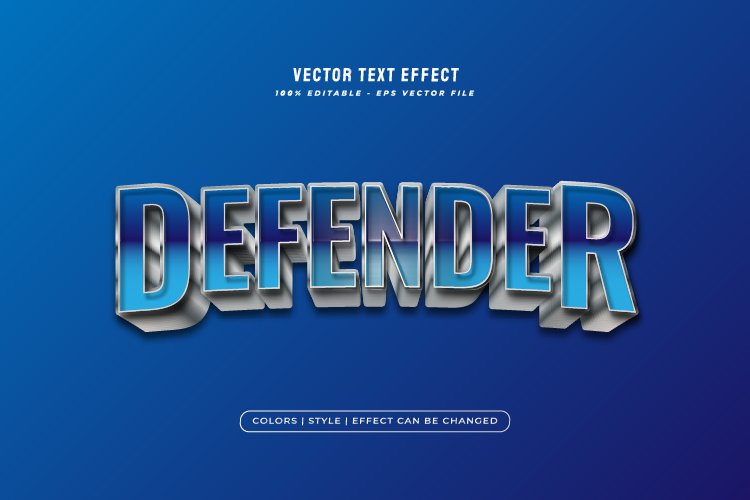 Editable 3D Game Text Effect in Blue and Silver Style