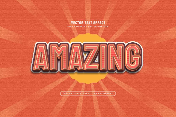 Editable 3D Vintage Text Effect. Pastel Retro Text Style example image 1