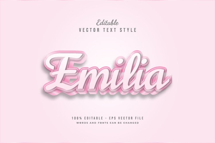 Editable 3D Cute Pink Text Effect