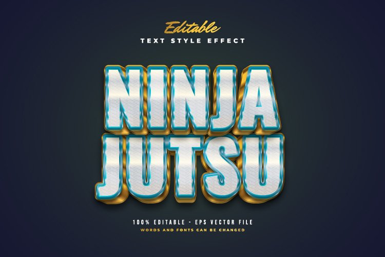 Editable 3D Game Text Style with Shiny Gold Effect
