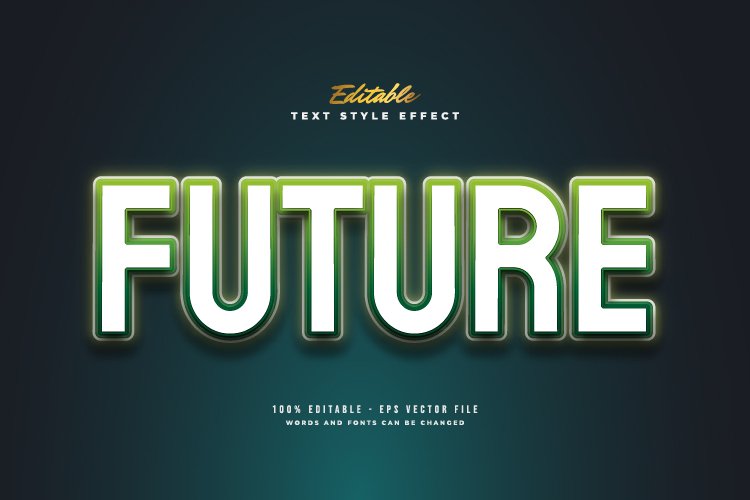 Editable Futuristic Text Style with Glowing Neon Effect example image 1