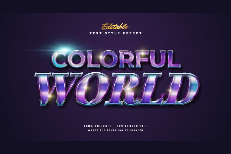Colorful and Glossy Retro Text Effect