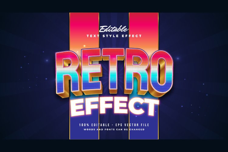 Colorful Retro Text Effect with Pixel Game Style