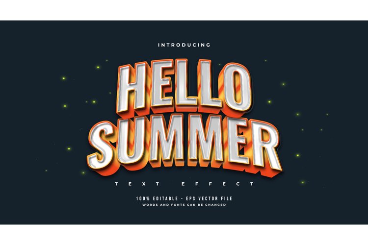 3D Bold White and Orange Text Effect