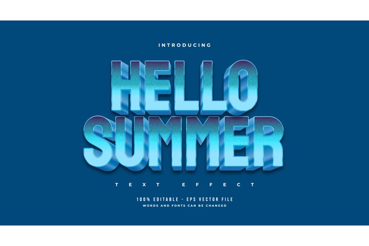Hello Summer with Blue Ice Style and 3D Effect