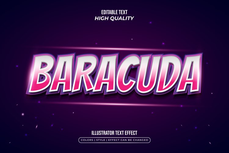 Editable Colorful Baracuda Illustrator Text Effect