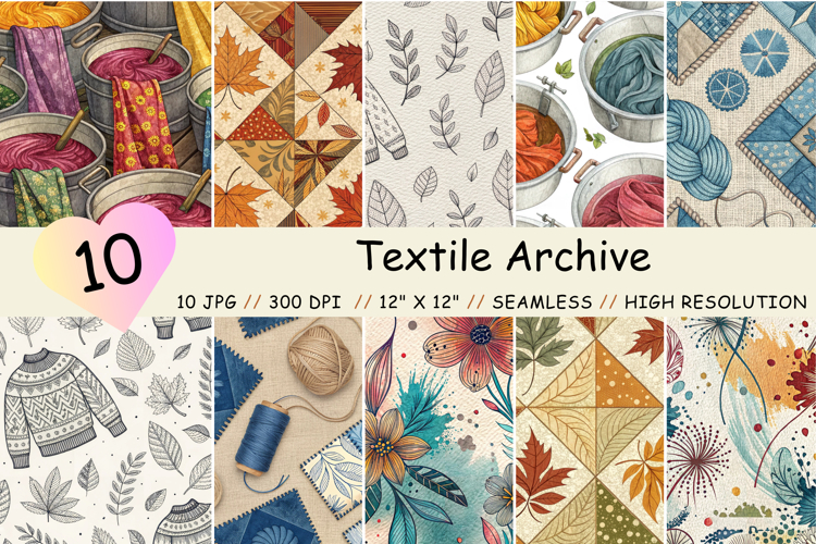 Textile Archive Digital Paper, Seamless Pattern