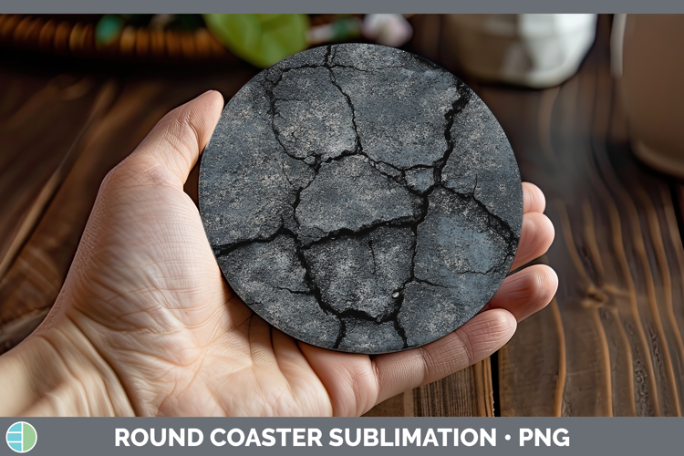 Textured Asphalt Round Coaster Sublimation Coaster Designs