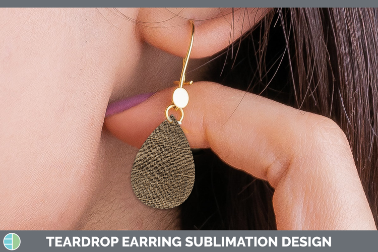 Textured Burlap Teardrop Earrings Sublimation Earrings Desig