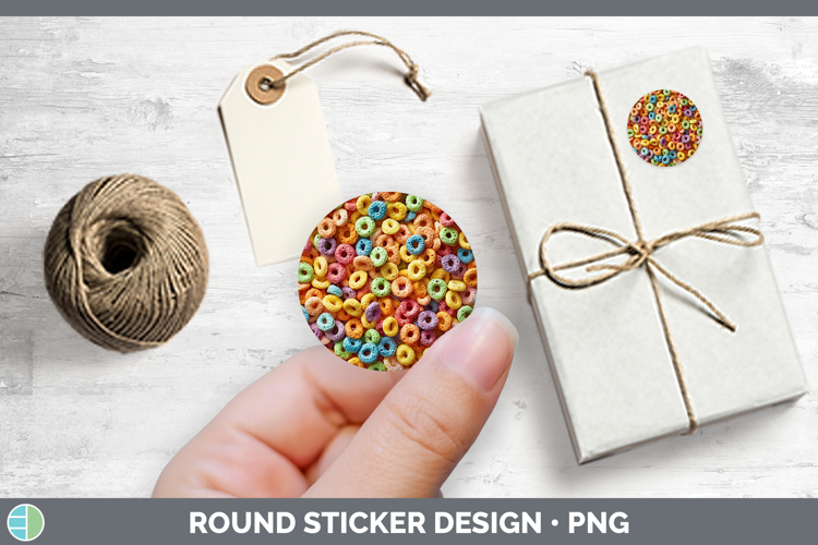 Textured Cereal Stickers | Round Labels Designs