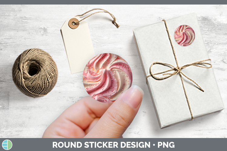 Textured Cupcake Stickers | Round Labels Designs