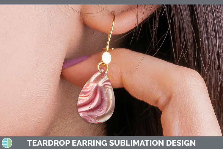 Textured Cupcake Teardrop Earrings Sublimation Earrings Desi