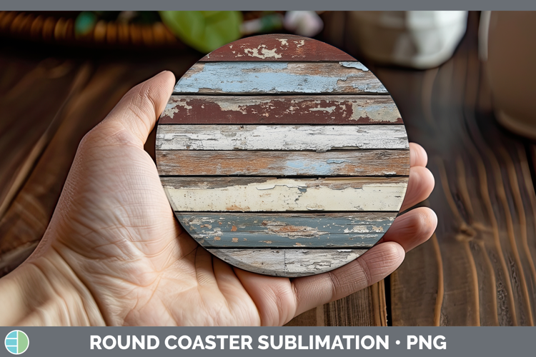 Textured Distressed Paint Round Coaster Sublimation Coaster