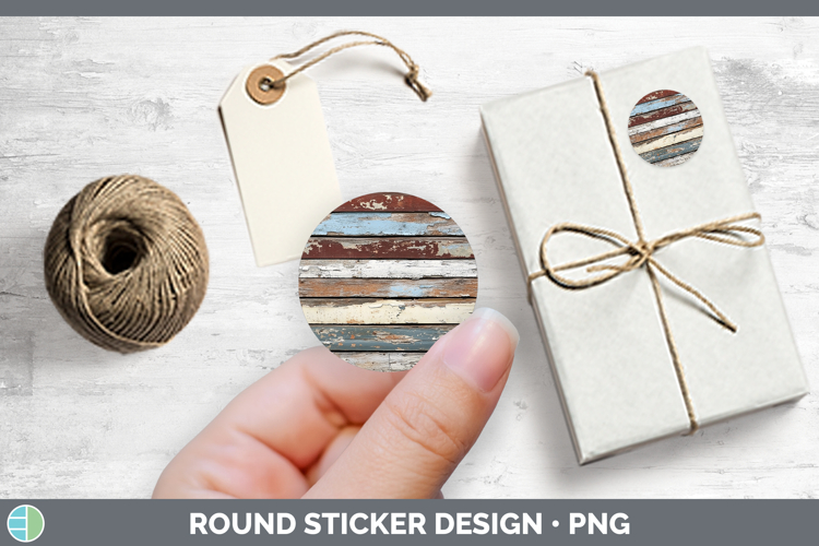 Textured Distressed Paint Stickers | Round Labels Designs