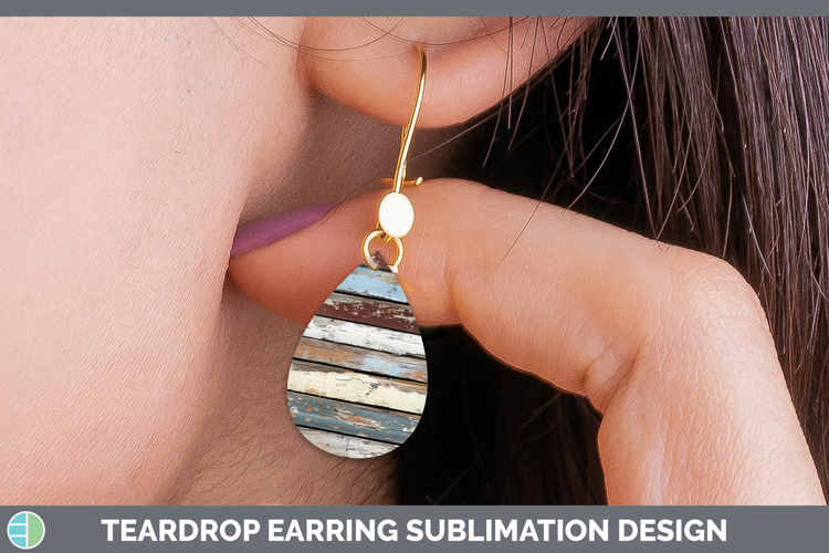 Textured Distressed Paint Teardrop Earrings Sublimation Earr