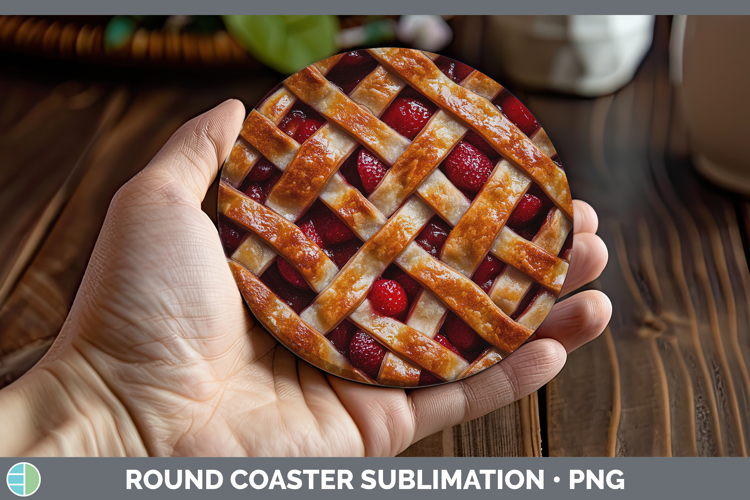 Textured Food Pie Round Coaster Sublimation Coaster Designs