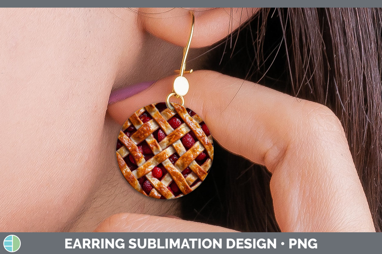 Textured Food Pie Round Earrings Sublimation Earrings Design