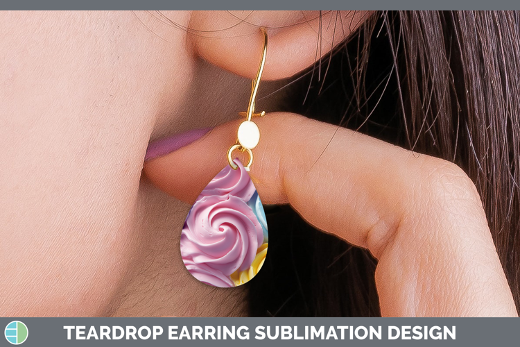 Textured Frosting Teardrop Earrings Sublimation Earrings Des