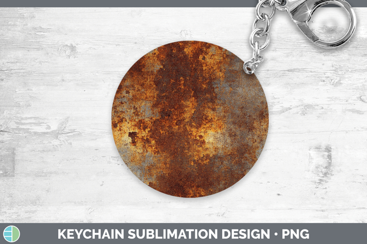 Textured Rust Keychain Sublimation Keyring Designs