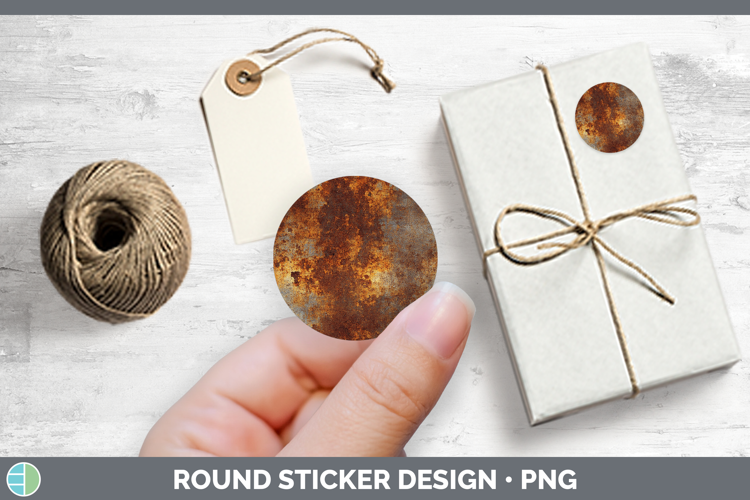 Textured Rust Stickers | Round Labels Designs